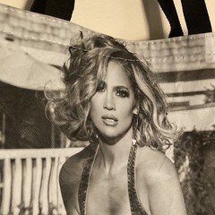 GUESS JLo Reusable Shopping Bag Jennifer Lopez Black and White Vintage Tote Bag