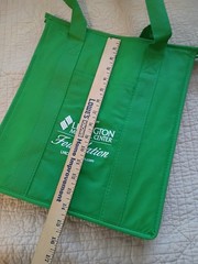 Reusable Folding Tote Bag 14x13x9 Insulated Green Zipper Lexington Medical Logo