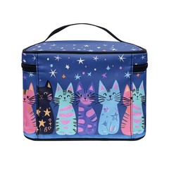 JoyLamoria Cat Star Travel Makeup Bag Cute Brush Toiletry