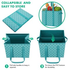 Reusable Grocery Bags 4 PackLarge Grocery Tote Bag Water Resistant Shopping B…