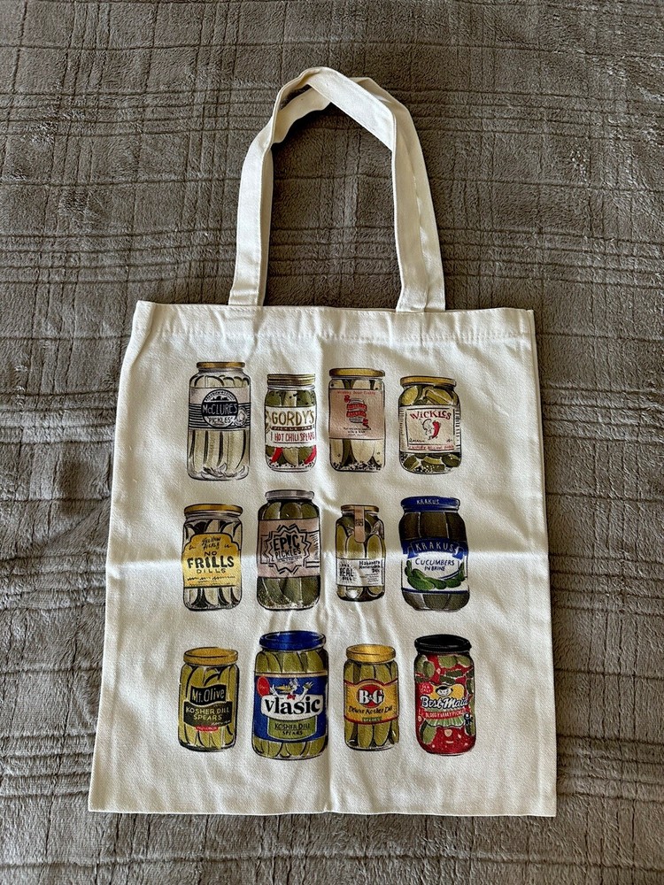 Canvas Tote Bag Pickles Jars