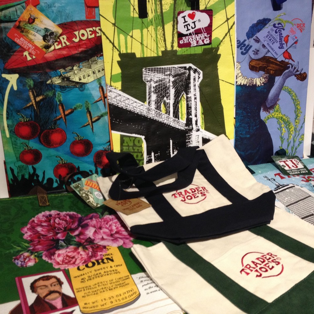 NWT Trader Joe’s Canvas Mini Tote + Reusable Shopping Bag Lot Brooklyn Boston +