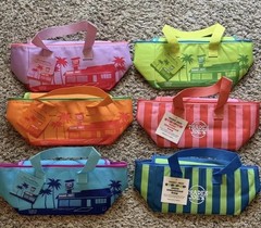 Trader Joe’s Mini Insulated Zipper Tote Bags, Multicolor 6-Pack – new with tags