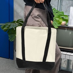 1Pcs 16″ x 14″ x 4″ Reusable Canvas Bag Tote Bag (Black)