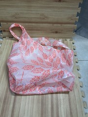 Free People FP Movement Reusable Ripstop Nylon Orange White Floral Tote Bag