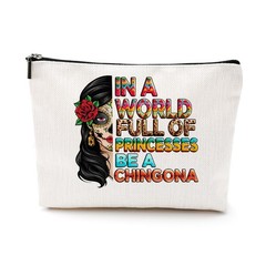 DJHUNG Inspired Mexican Girl Makeup Bag Funny 9.7 x 7 x 2 inch, polychrome337